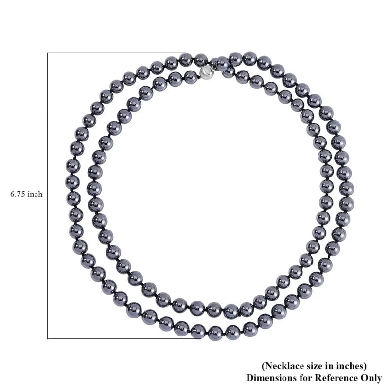 Terahertz 349.15 ctw Beaded Necklace (36 Inch) in Rhodium Over Sterling Silver