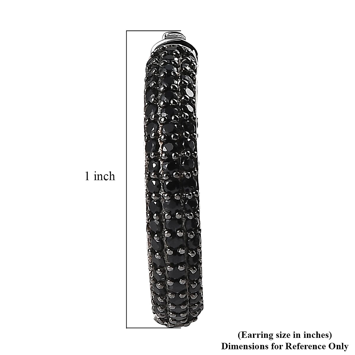 Thai Black Spinel Hoop Earrings in Platinum Over Sterling Silver 3.50 ctw image number 3