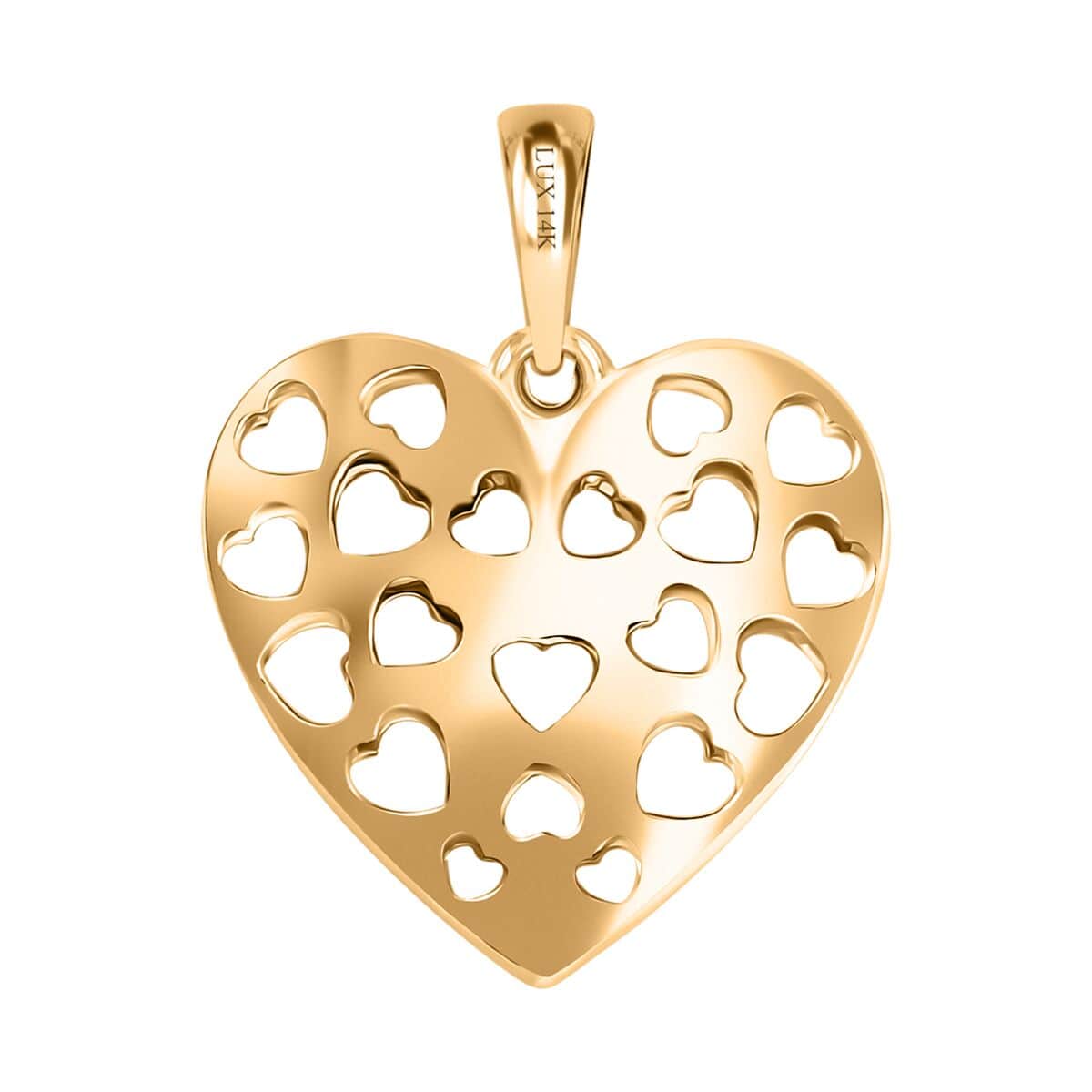 Luxoro 14K Yellow Gold Heart Pendant 2.15 Grams image number 4