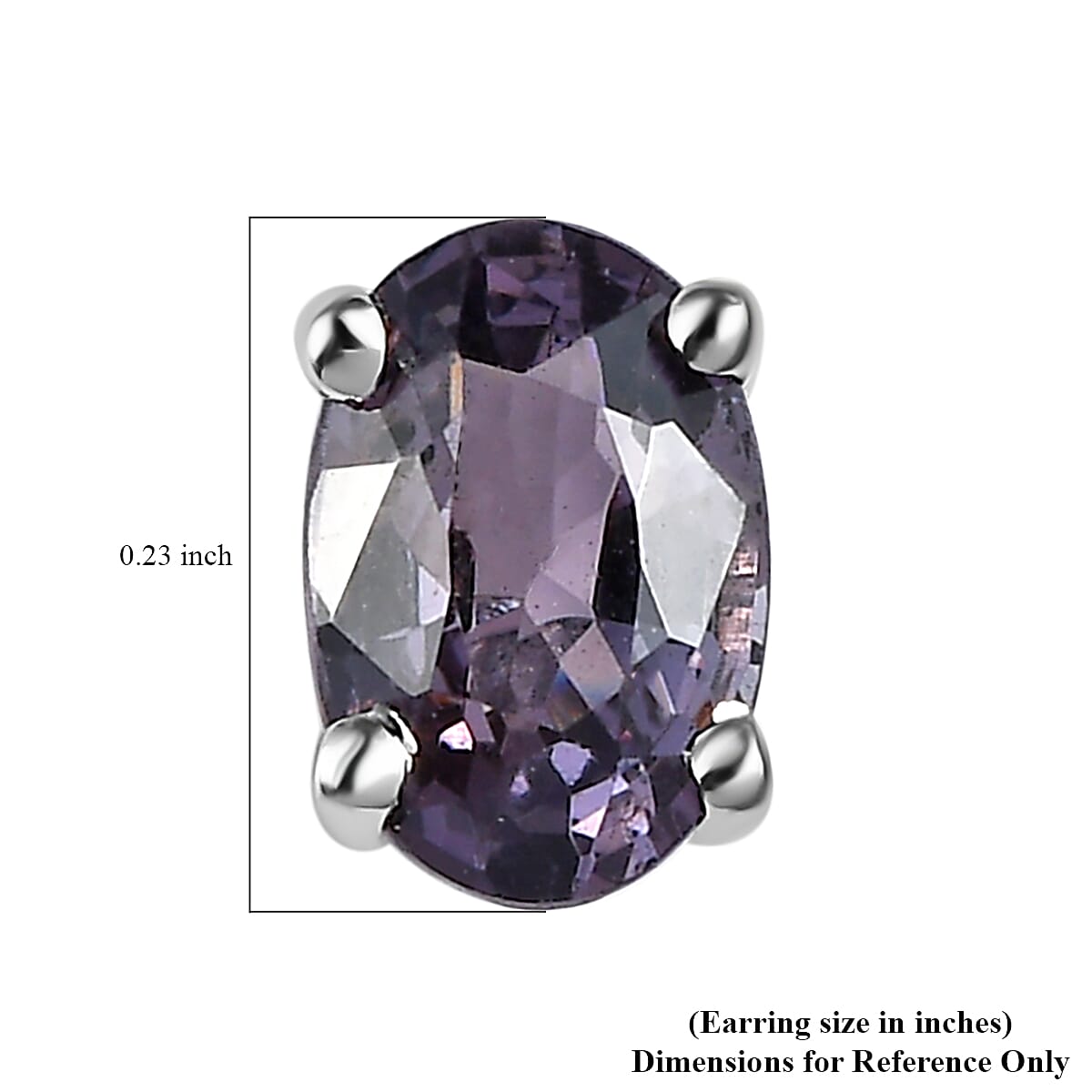 Tanzanian Platinum Spinel Stud Earrings in Platinum Over Sterling Silver 0.85 ctw