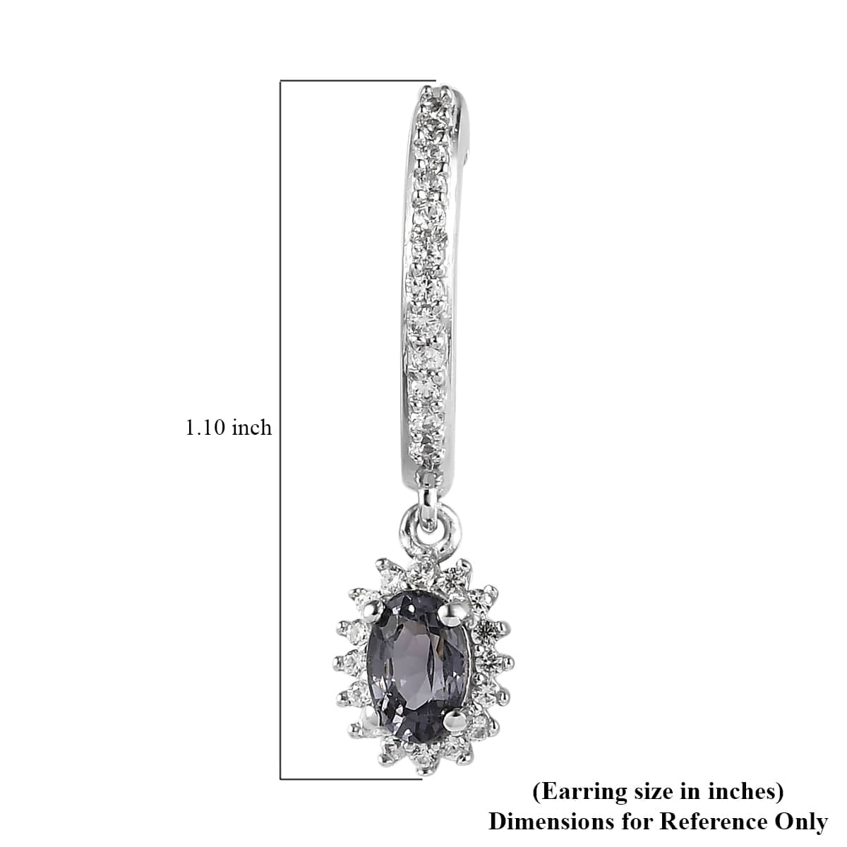 Tanzanian Platinum Spinel and White Zircon Dangling Earrings in Platinum Over Sterling Silver 1.70 ctw image number 4