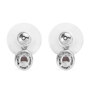 Tanzanian Platinum Spinel and White Zircon Dangle Earrings in Platinum Over Sterling Silver 1.15 ctw