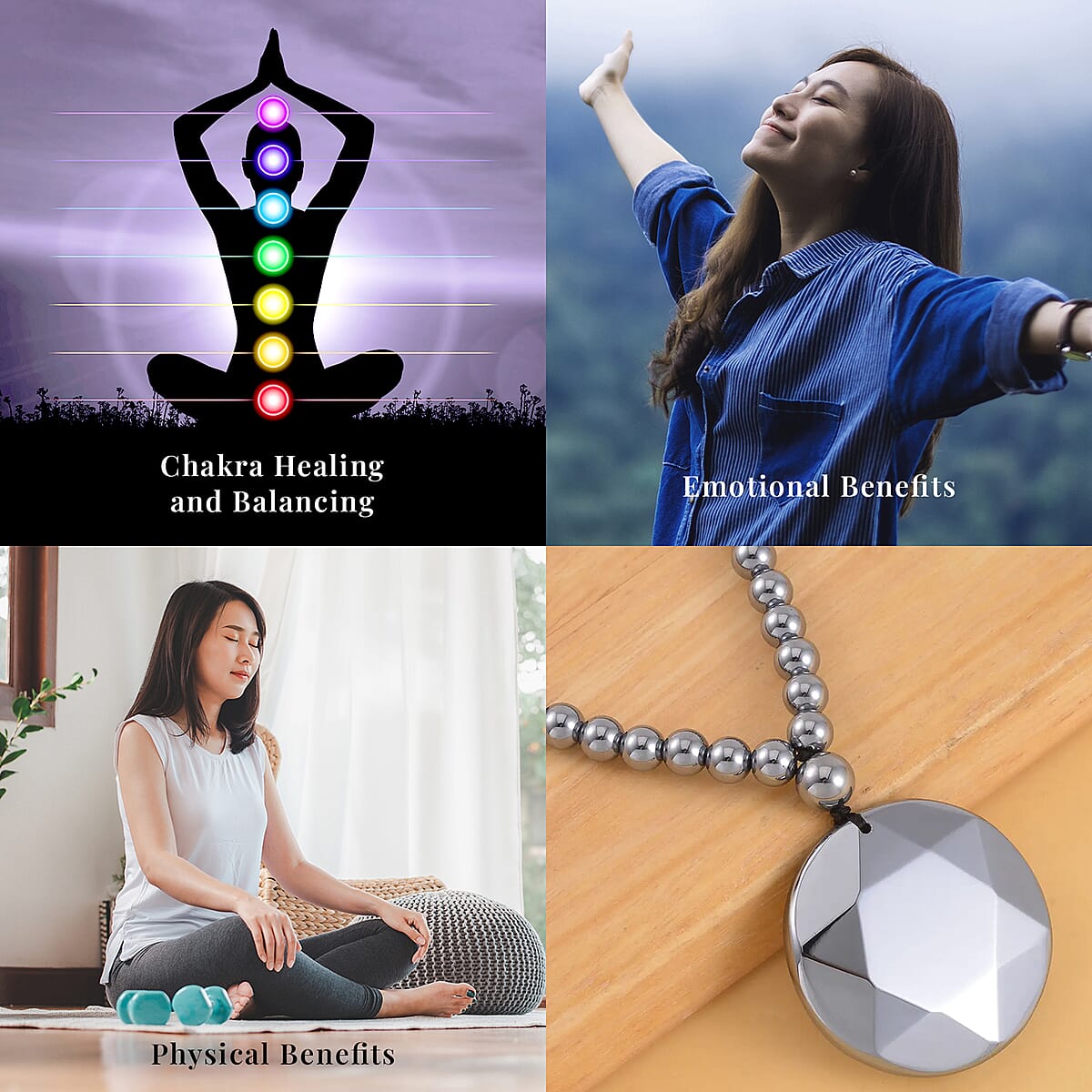 Terahertz 243.90 ctw Asterism Cut Pendant with Beaded Necklace 20 Inches in Rhodium Over Sterling Silver image number 2