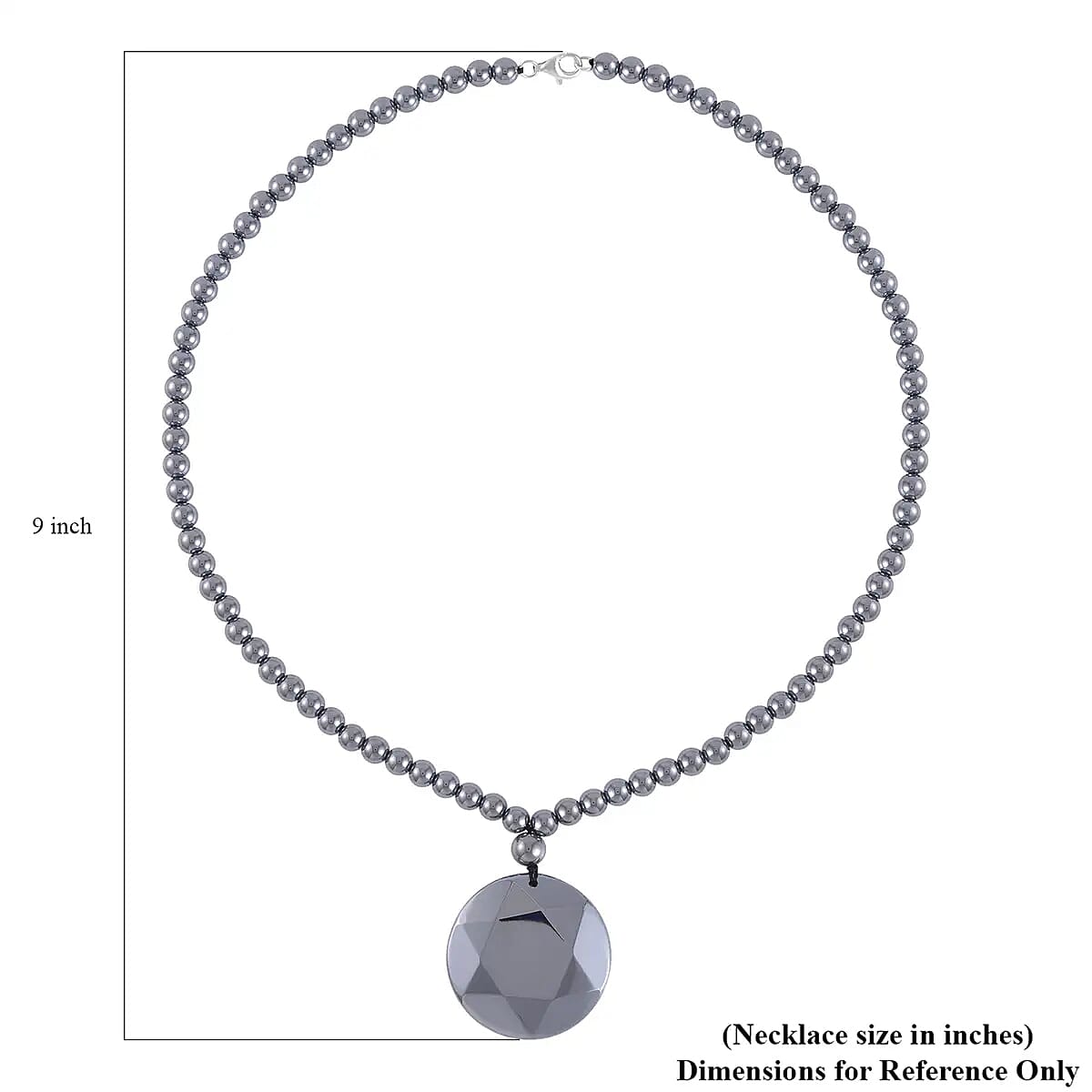 Terahertz 243.90 ctw Asterism Cut Pendant with Beaded Necklace 20 Inches in Rhodium Over Sterling Silver image number 6