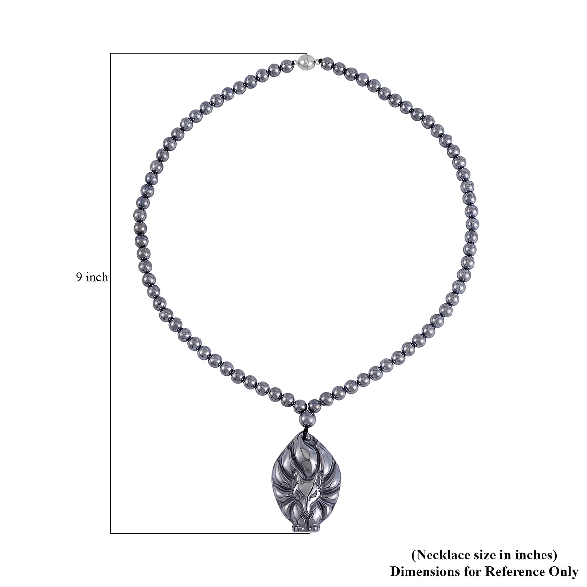 Terahertz 243.90 ctw Fox Pendant with Beaded Necklace 20 Inches in Rhodium Over Sterling Silver with Magnetic Lock image number 6