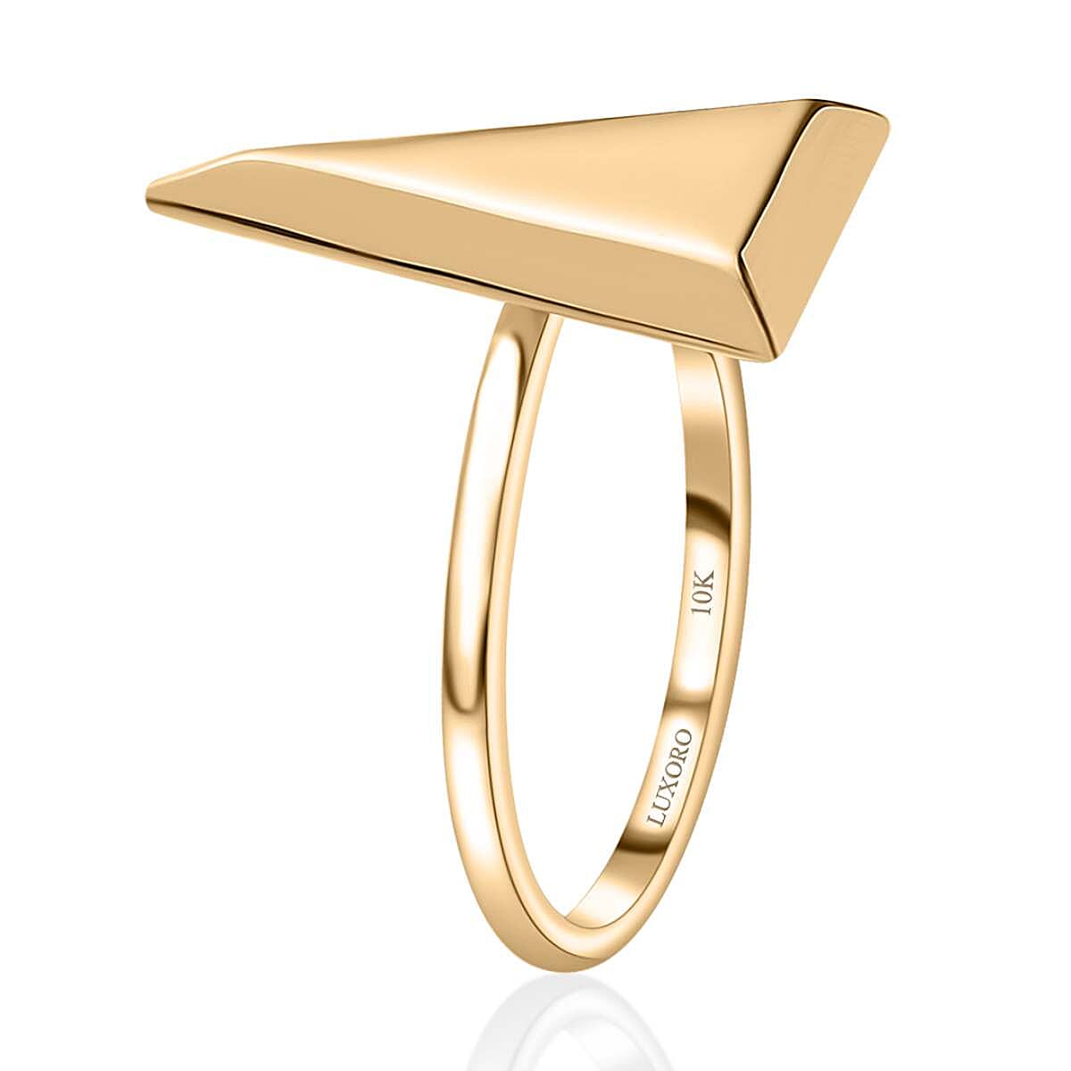 Luxoro 10K Yellow Gold Triangle Shaped Ring (Size 6.0) 2.15 Grams image number 3