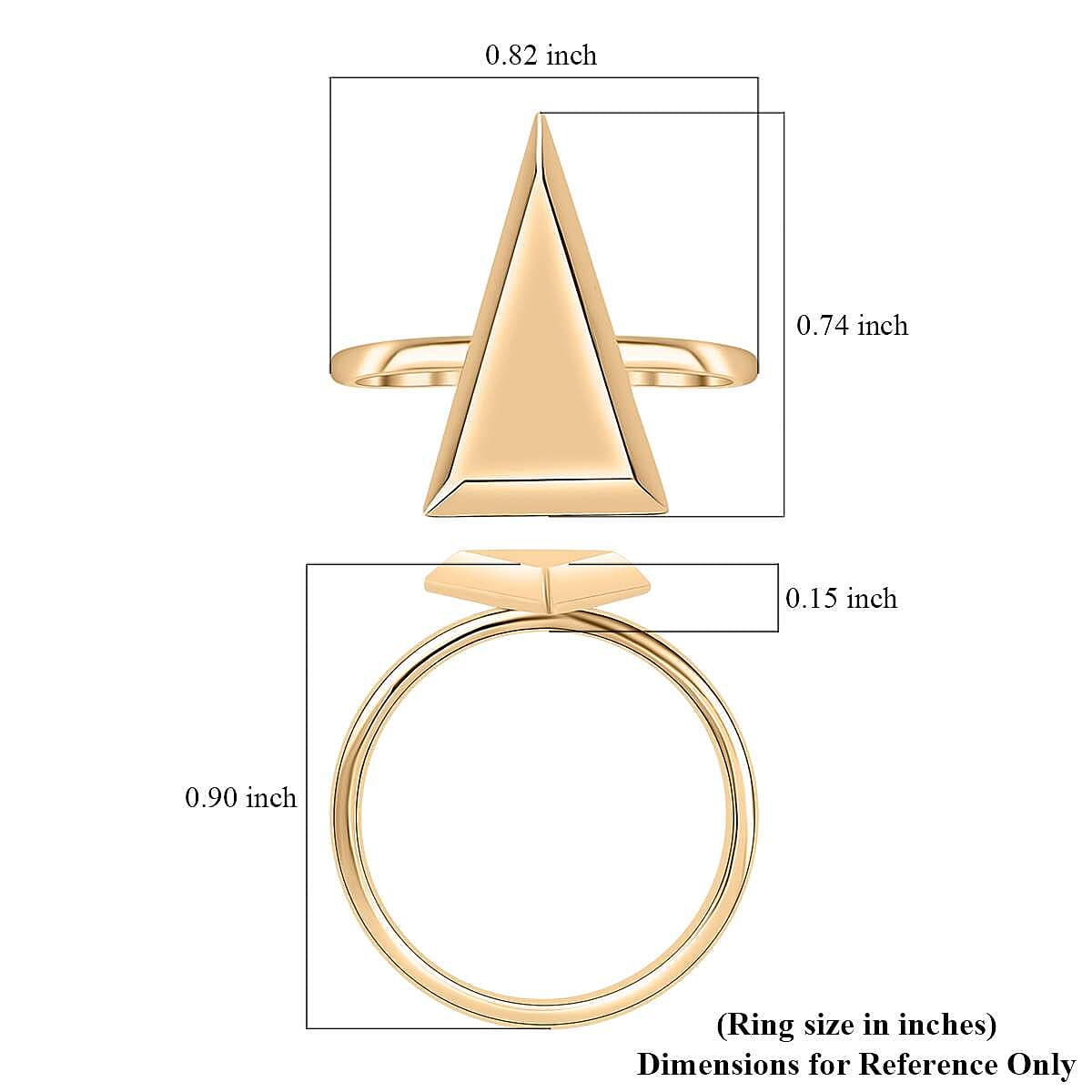 Luxoro 10K Yellow Gold Triangle Shaped Ring (Size 6.0) 2.15 Grams image number 5