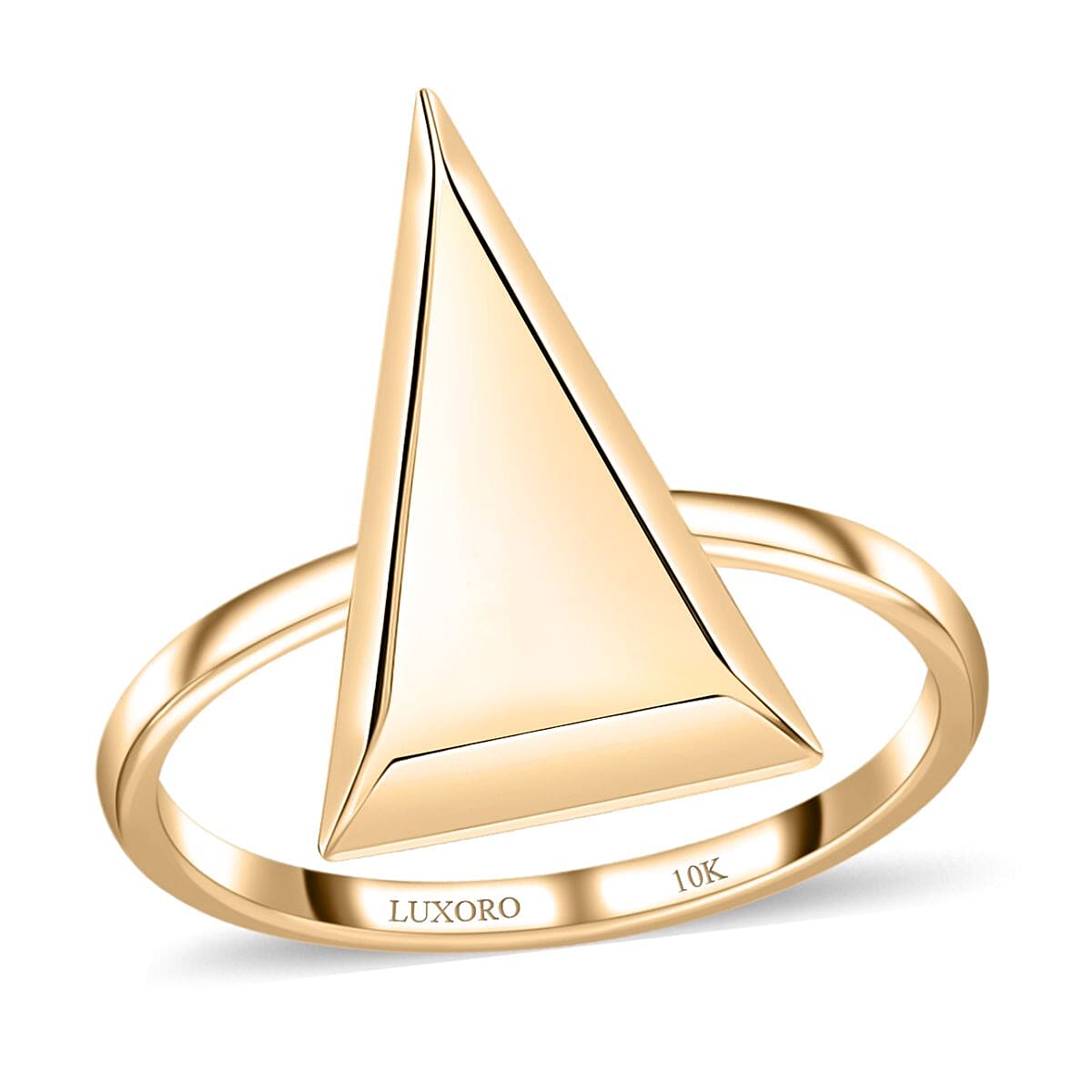 Luxoro 10K Yellow Gold Triangle Shaped Ring (Size 10.0) 2.20 Grams image number 0