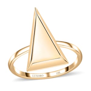 Luxoro 10K Yellow Gold Triangle Shaped Ring (Size 10.0) 2.20 Grams
