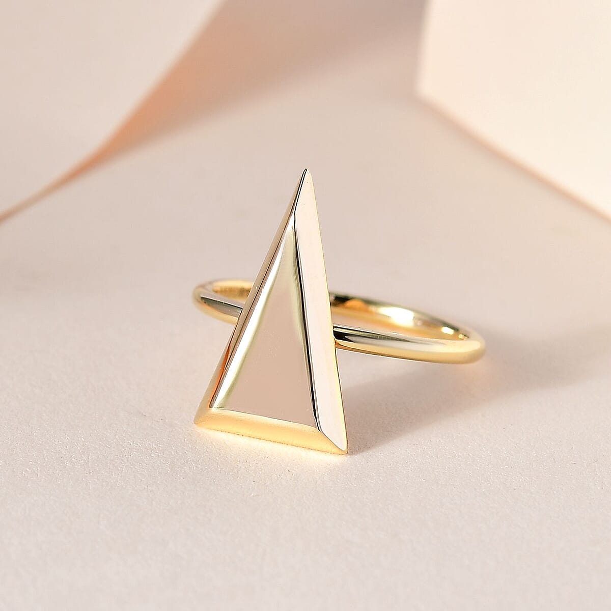 Luxoro 10K Yellow Gold Triangle Shaped Ring (Size 10.0) 2.20 Grams image number 1