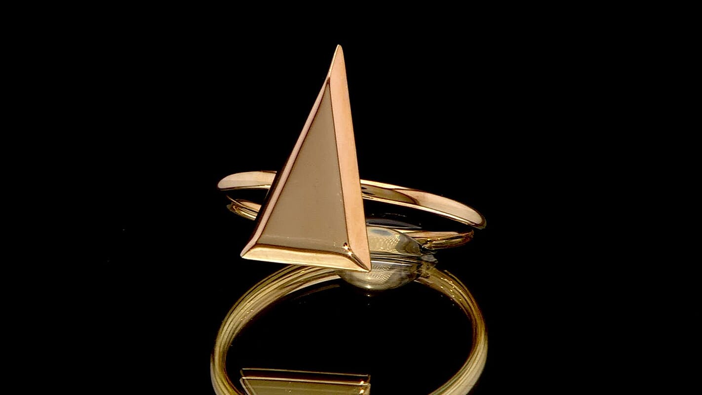 Luxoro 10K Yellow Gold Triangle Shaped Ring 1.90 Grams (Del. in 7-10 Days)