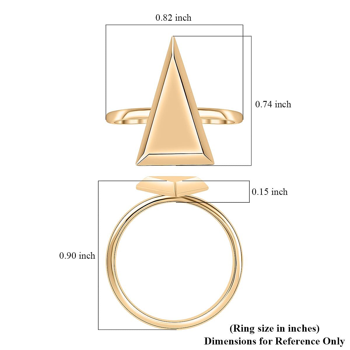 Luxoro 10K Yellow Gold Triangle Shaped Ring (Size 10.0) 2.20 Grams image number 5