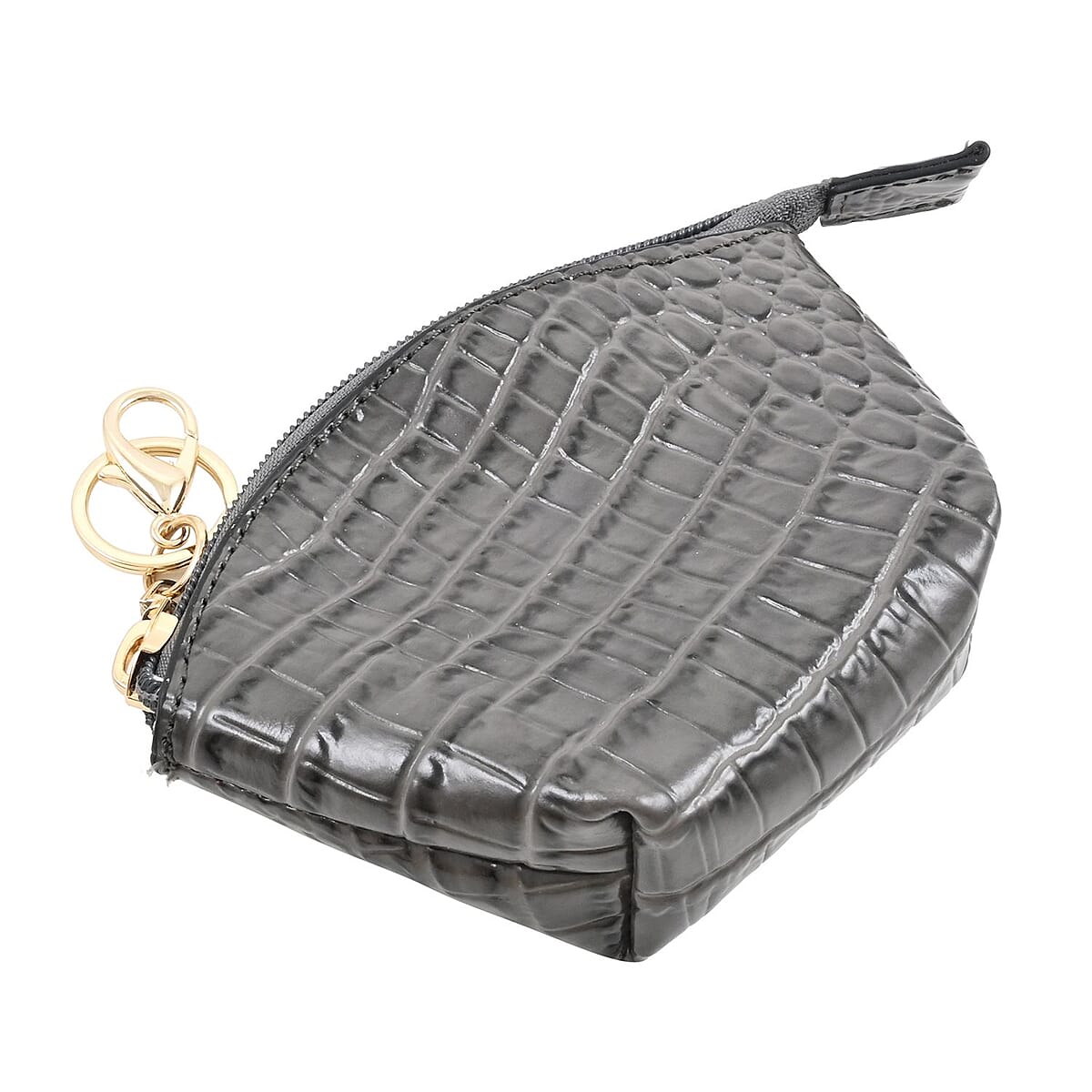 MC Jade Gray Croco Embossed Genuine Leather Tote with Matching Coin Pouch image number 6