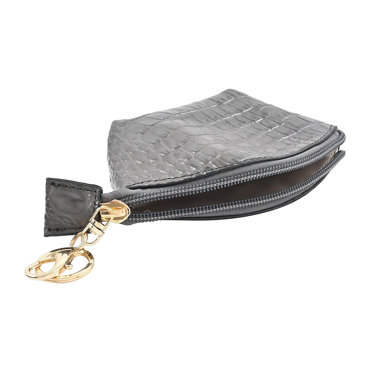 MC Jade Gray Croco Embossed Genuine Leather Tote with Matching Coin Pouch image number 7