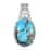 Matrix Chestnut Brine Turquoise Solitaire Pendant in Platinum Over Copper with Magnet 11.35 ctw