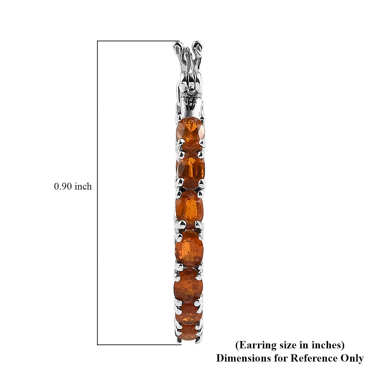 Natural Tanzania Tangerine Kyanite Inside Out Hoop Earrings in Platinum Over Sterling Silver 6.25 ctw