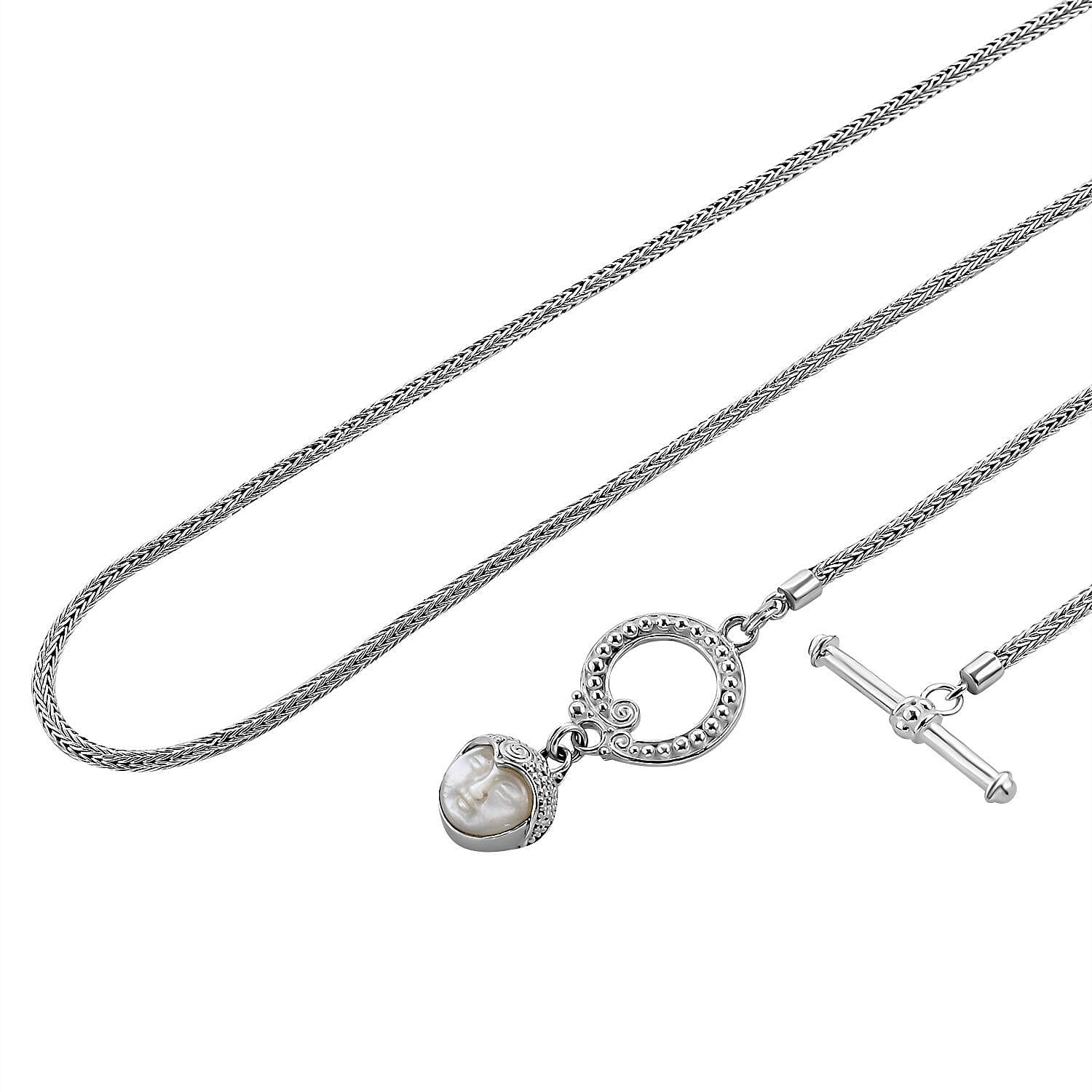 Mother Of Pearl Necklace 3.25 ctw in Sterling Silver (Size 20.0)