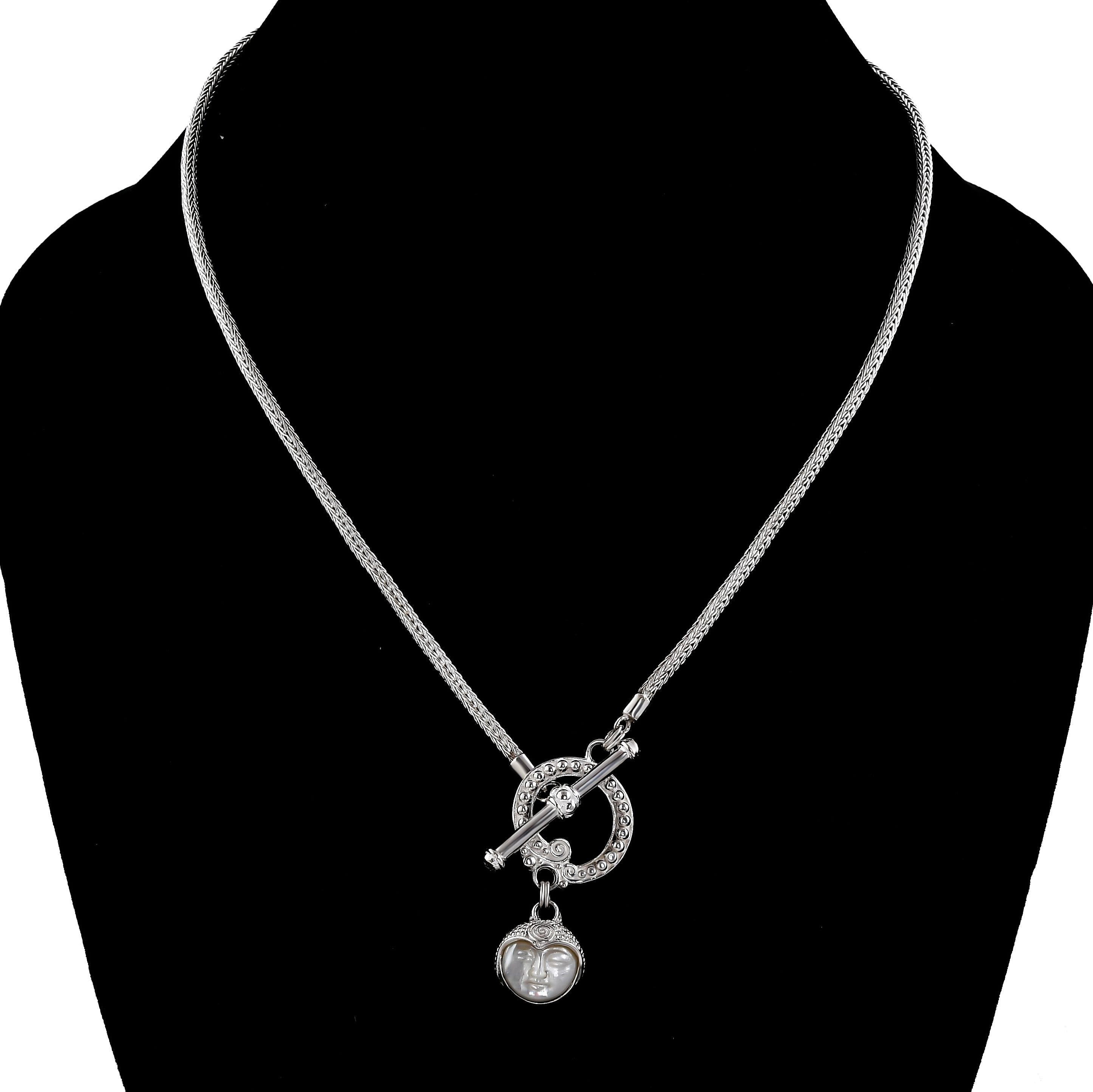 Mother Of Pearl Necklace 3.25 ctw in Sterling Silver (Size 20.0)