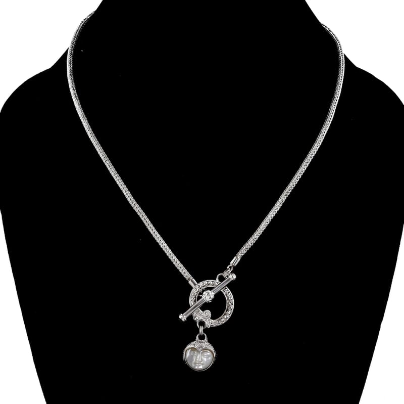 Mother Of Pearl Necklace 3.25 ctw in Sterling Silver (Size 20.0)