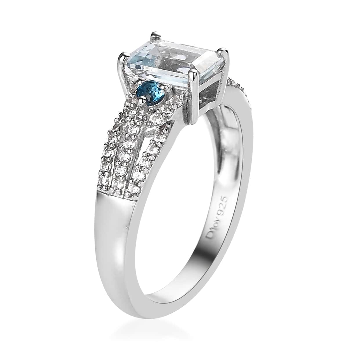 Premium Mangoro Aquamarine and Multi Gemstone Ring in Platinum Over Sterling Silver 1.35 ctw image number 3