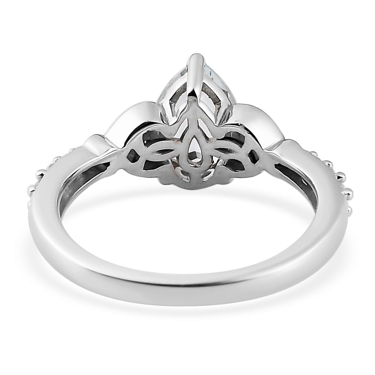 Premium Espirito Santo Aquamarine, Multi Gemstone Ring in Platinum Over Sterling Silver (Size 10.0) 1.15 ctw image number 4