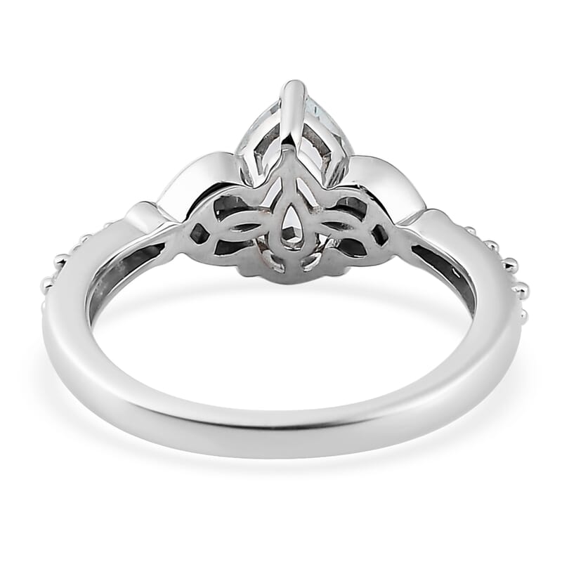 Premium Mangoro Aquamarine and Multi Gemstone Ring in Platinum Over Sterling Silver (Size 10.0) 1.15 ctw