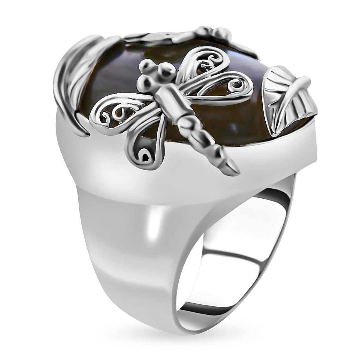 Labradorite 30.00 ctw Ring in Sterling Silver (Size 5.5)