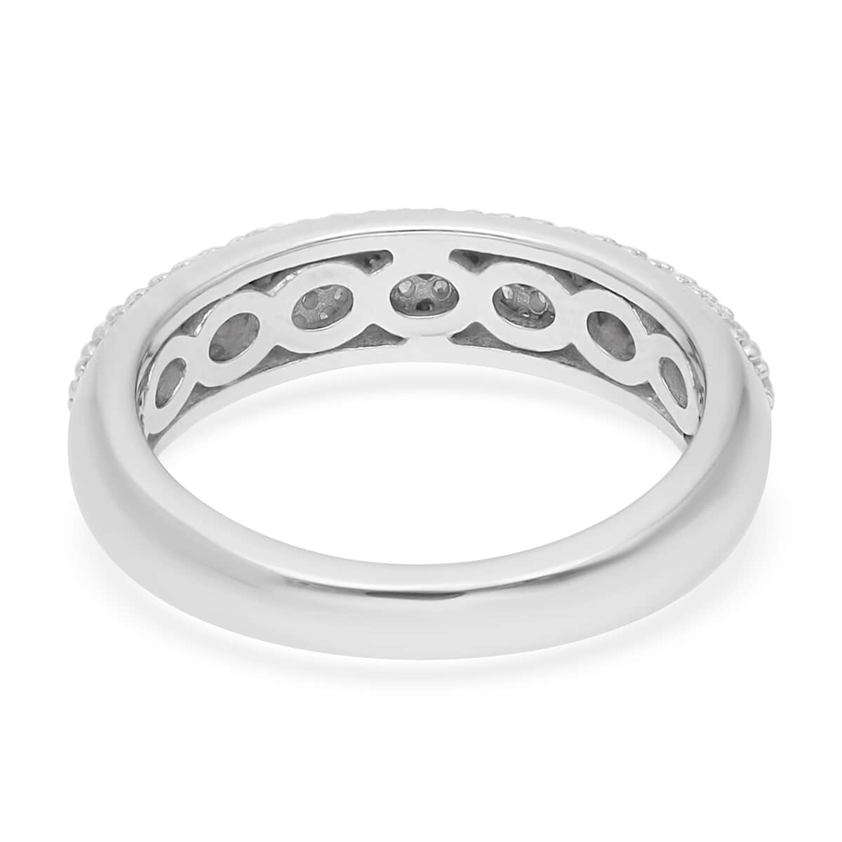 Diamond Ring in Platinum Over Sterling Silver (Size 6) 0.50 ctw image number 4