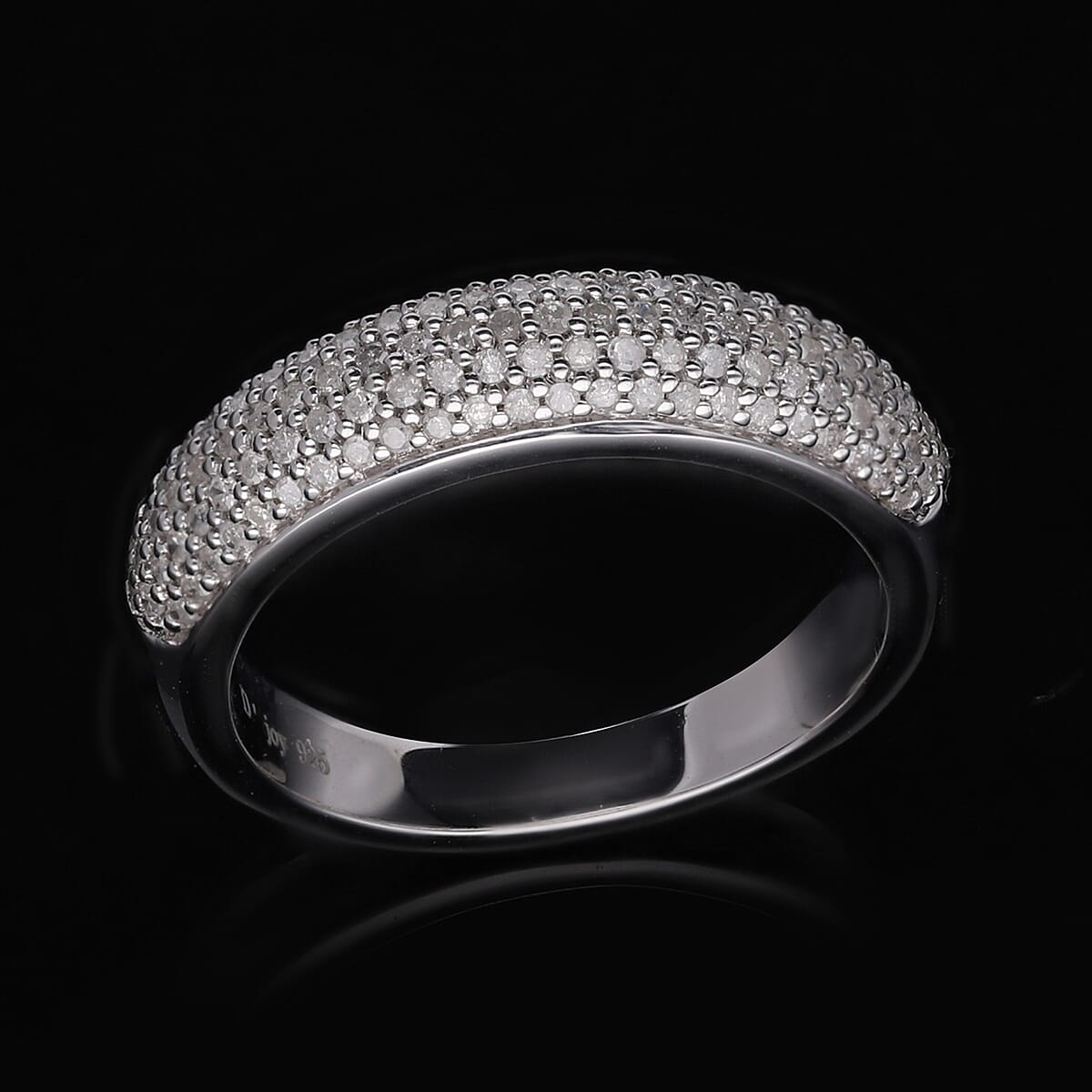 Diamond Ring in Platinum Over Sterling Silver (Size 7.0) 0.50 ctw image number 1