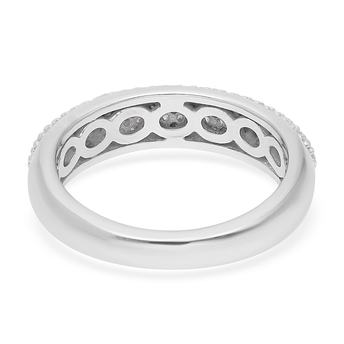 Diamond Ring in Platinum Over Sterling Silver (Size 7.0) 0.50 ctw image number 4
