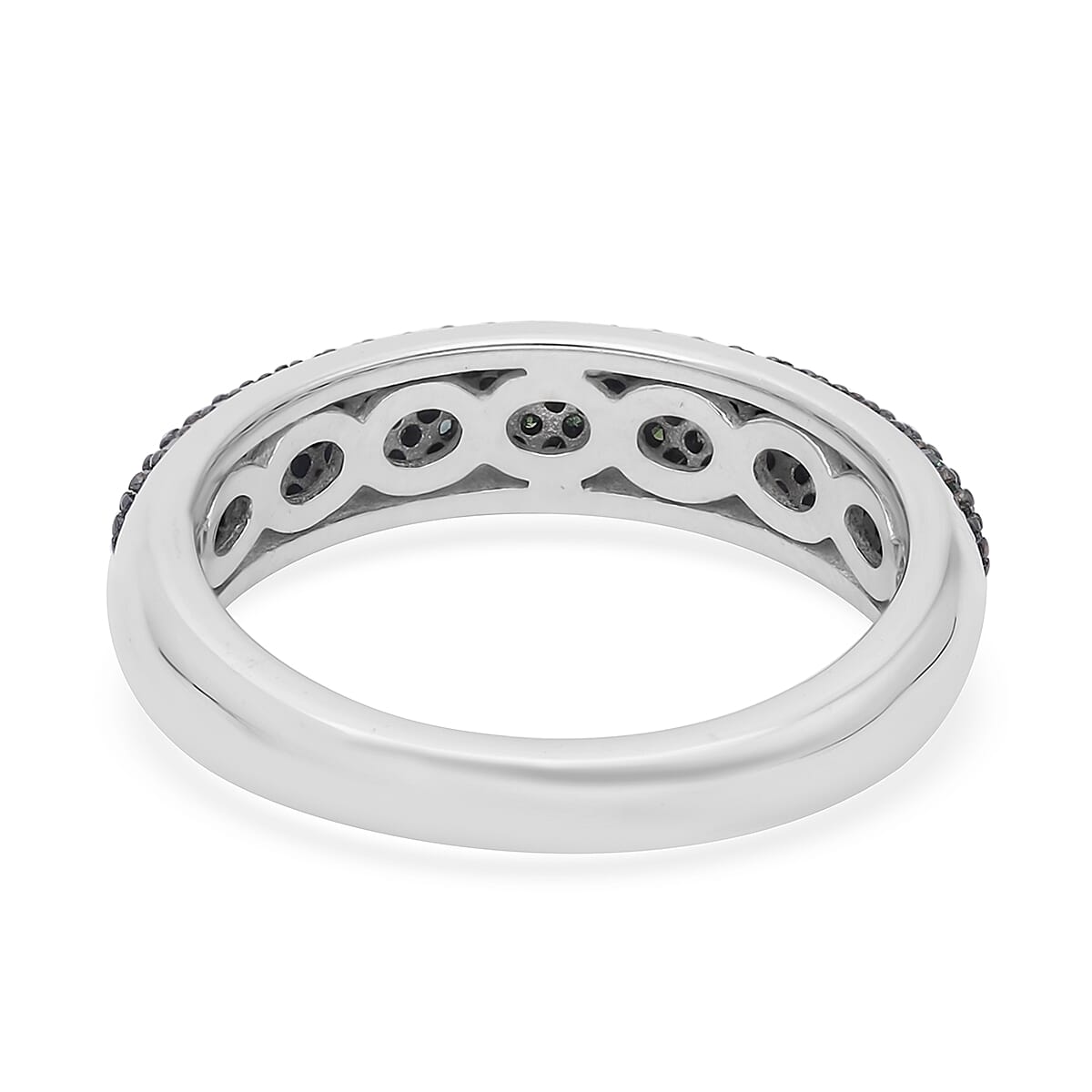 Green Diamond Ring in Platinum Over Sterling Silver (Size 6.0) 0.50 ctw image number 4