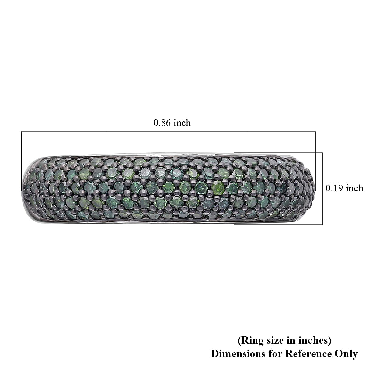 Green Diamond Ring in Platinum Over Sterling Silver (Size 8.0) 0.50 ctw image number 5