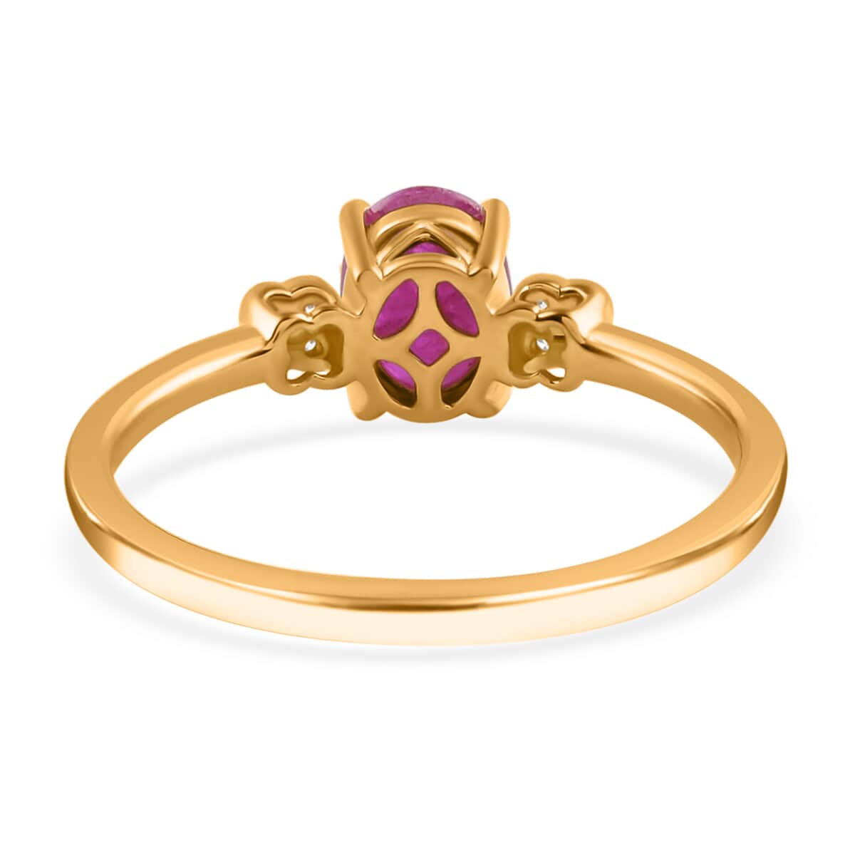 Iliana 18K Yellow Gold AAA Royal Ruby and G-H SI Diamond Ring (Size 8.5) 1.50 ctw image number 3