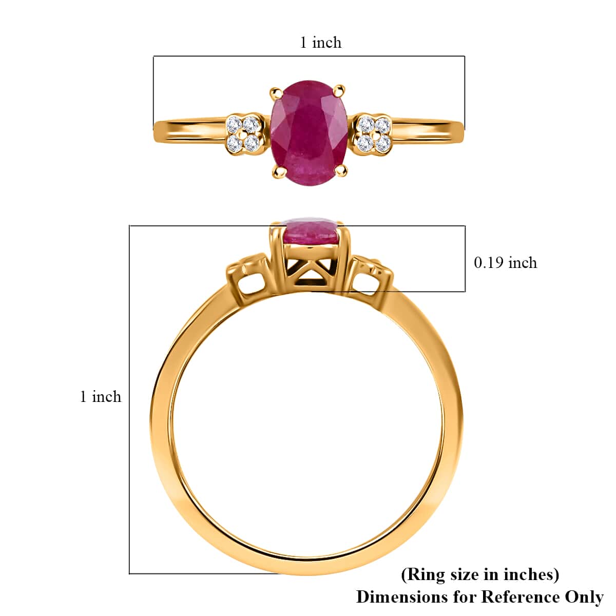 Iliana 18K Yellow Gold AAA Royal Ruby and G-H SI Diamond Ring (Size 8.5) 1.50 ctw image number 4