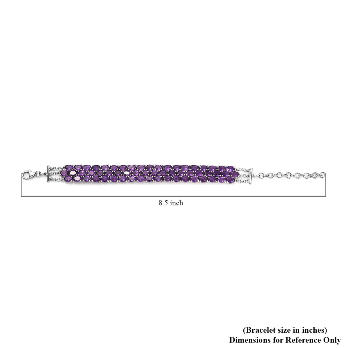 African Amethyst Bracelet in Platinum Over Sterling Silver (6.50 In) 25.35 ctw image number 4