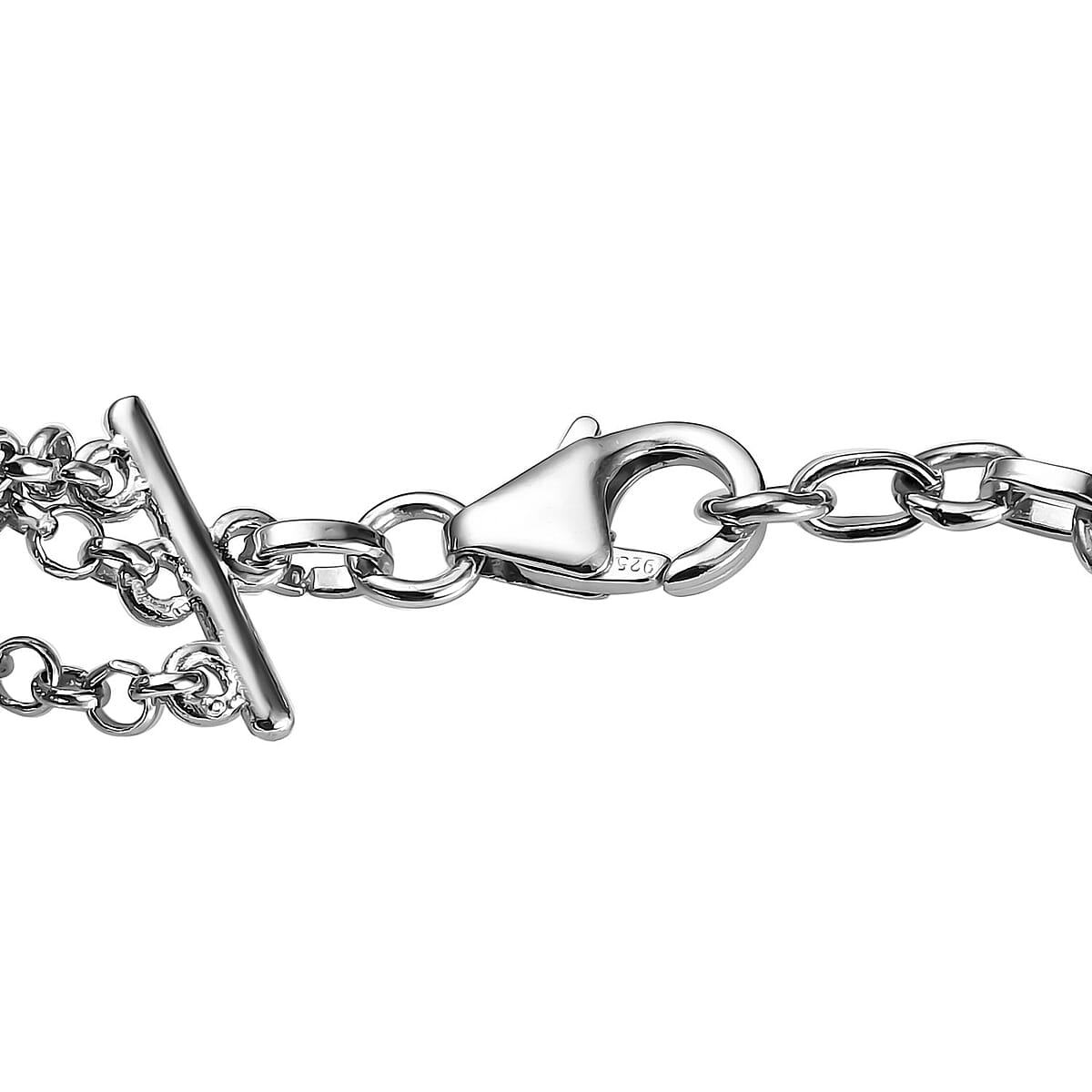 Multi Gemstone Adjustable Bracelet in Platinum Over Sterling Silver (6.50-8.0In) 29.65 ctw image number 3