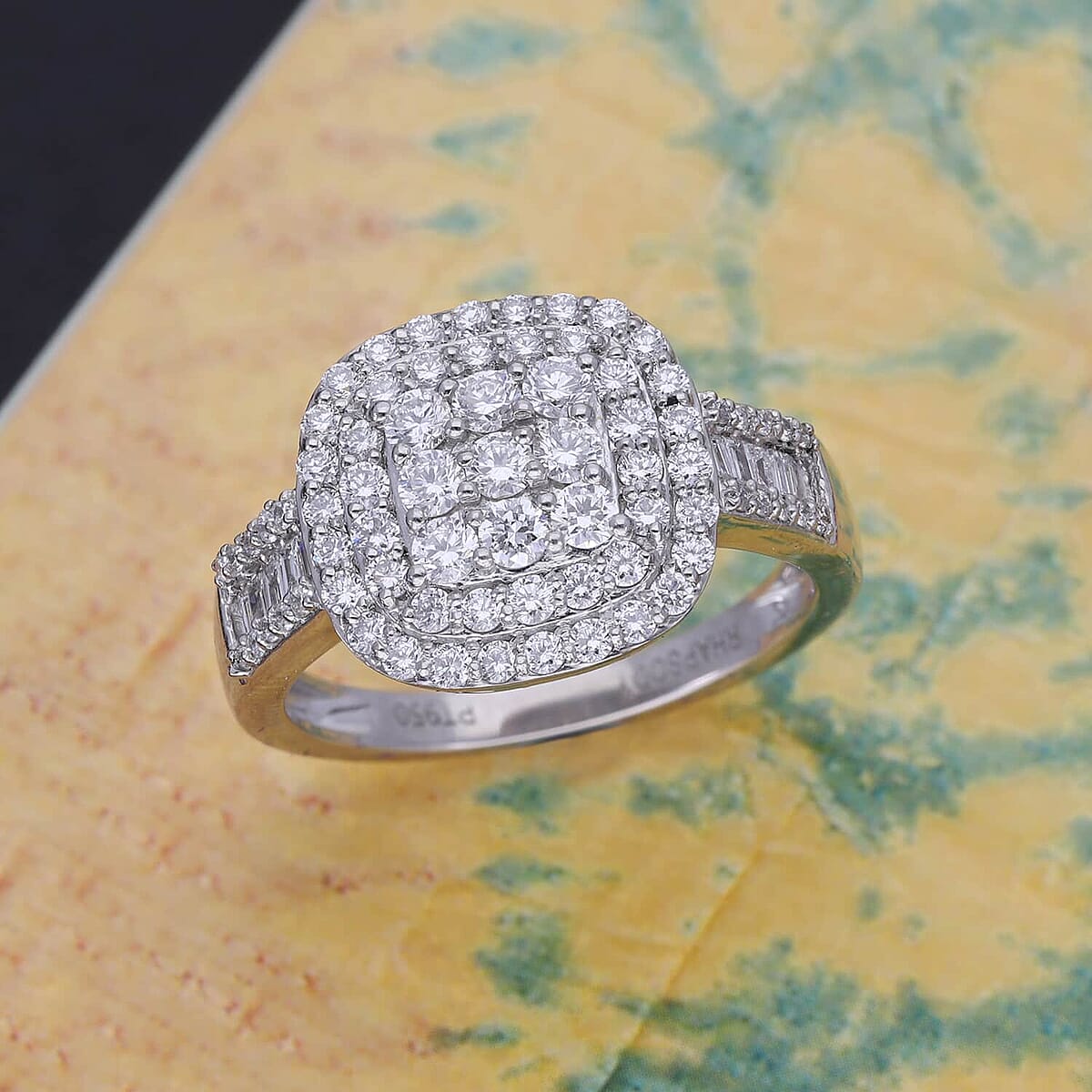 Rhapsody IGI Certified 950 Platinum Diamond E-F VS Ring (Size 6.5) 5.75 Grams 1.00 ctw image number 1