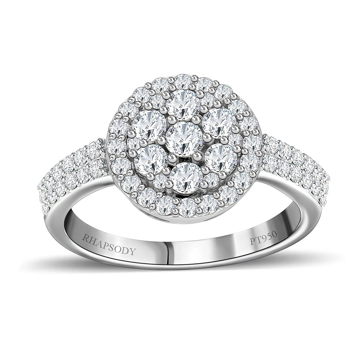 Rhapsody 950 Platinum IGI Certified Diamond Ring (Size 7.5) 5.75 Grams 1.00 ctw image number 0