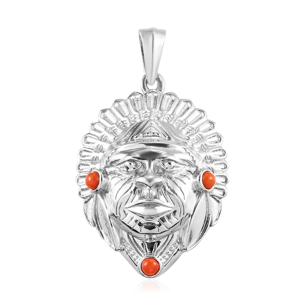 Mediterranean Coral Pendant in Platinum Over Copper with Magnet 0.30 ctw image number 0