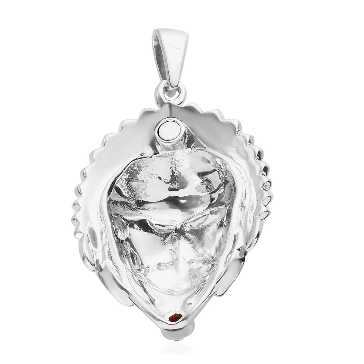 Mediterranean Coral Pendant in Platinum Over Copper with Magnet 0.30 ctw image number 4