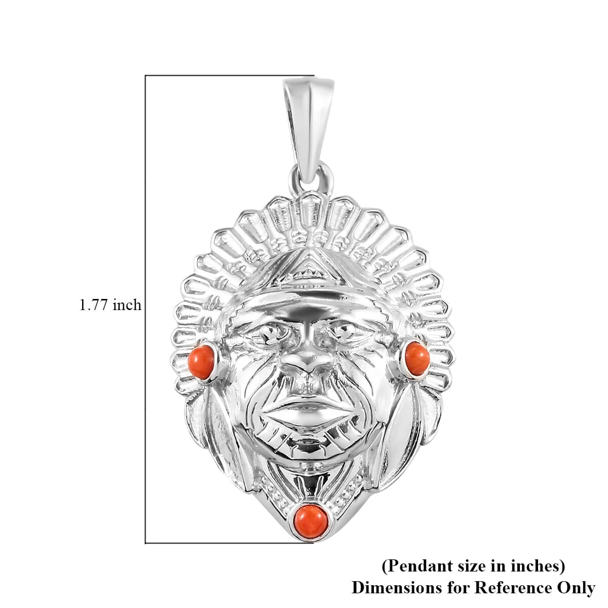 Mediterranean Coral Pendant in Platinum Over Copper with Magnet 0.30 ctw image number 5