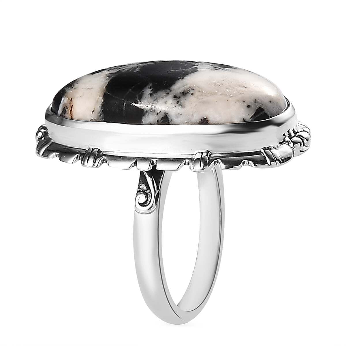 Artisan Crafted White Buffalo Ring in Sterling Silver 15.15 ctw image number 3