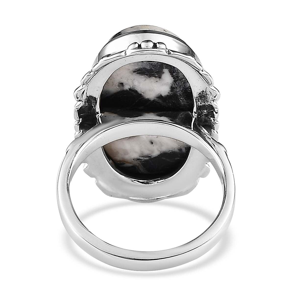 Artisan Crafted White Buffalo Ring in Sterling Silver 15.15 ctw image number 4