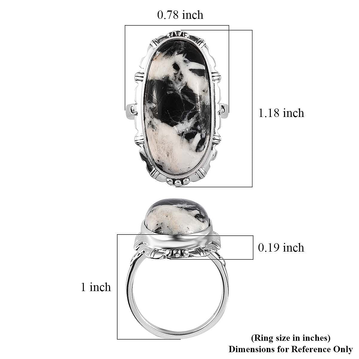 Artisan Crafted White Buffalo Ring in Sterling Silver 15.15 ctw image number 5