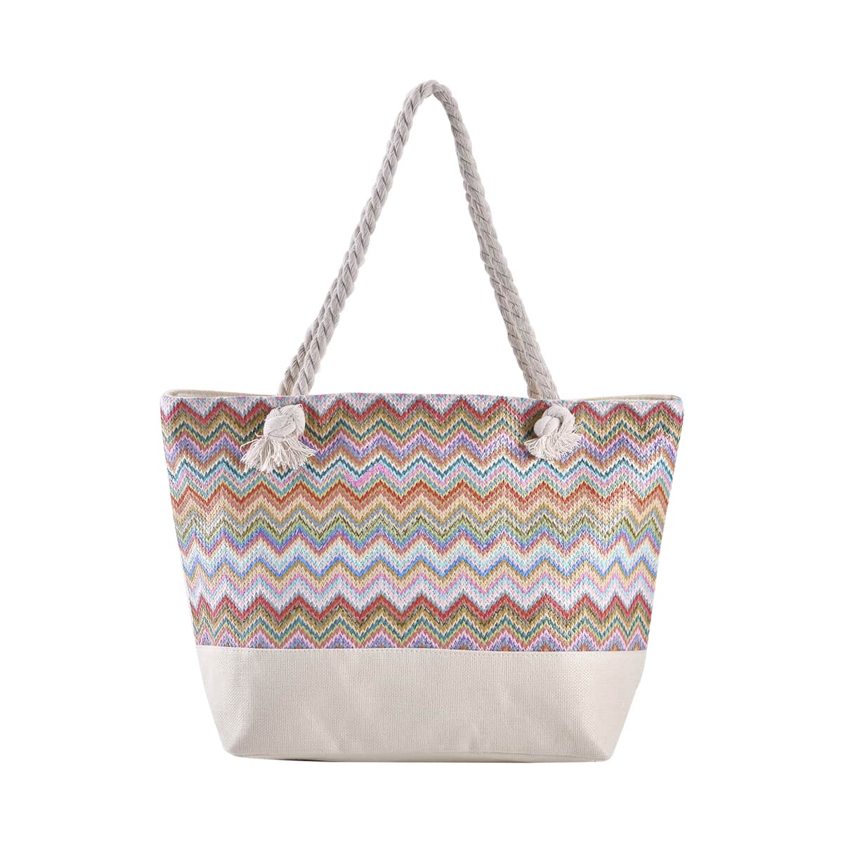 Multi Color Tote Bag with Ribbon image number 0