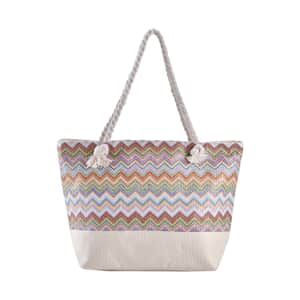 Multi Color Tote Bag with Ribbon