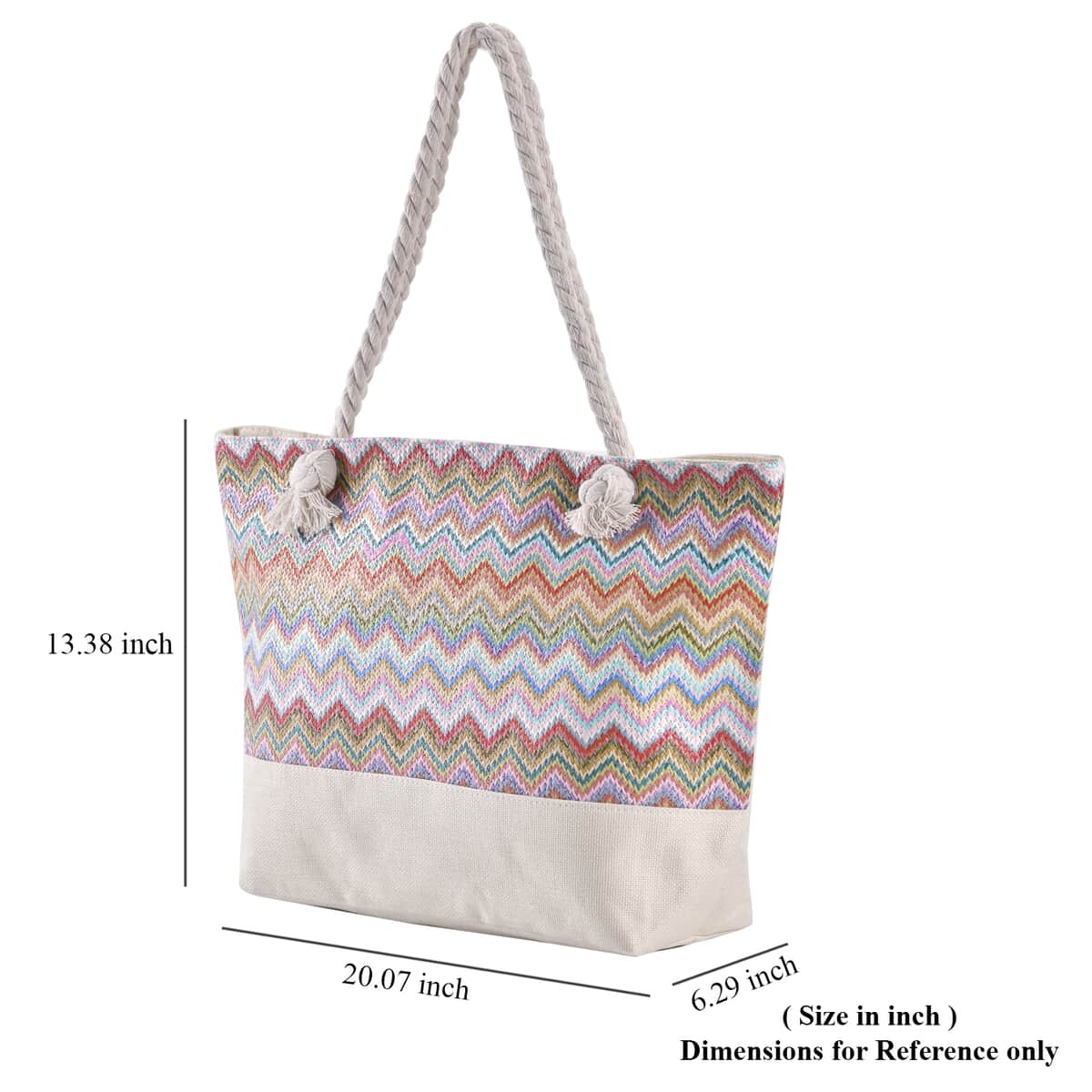 Multi Color Tote Bag with Ribbon image number 6