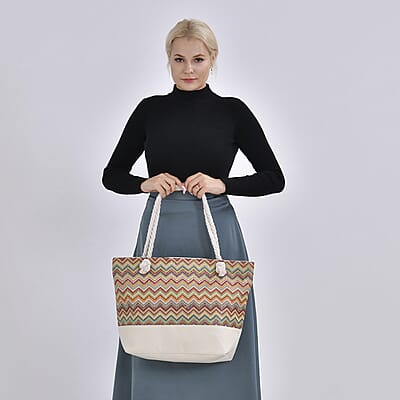 Multi Color Tote Bag with Ribbon