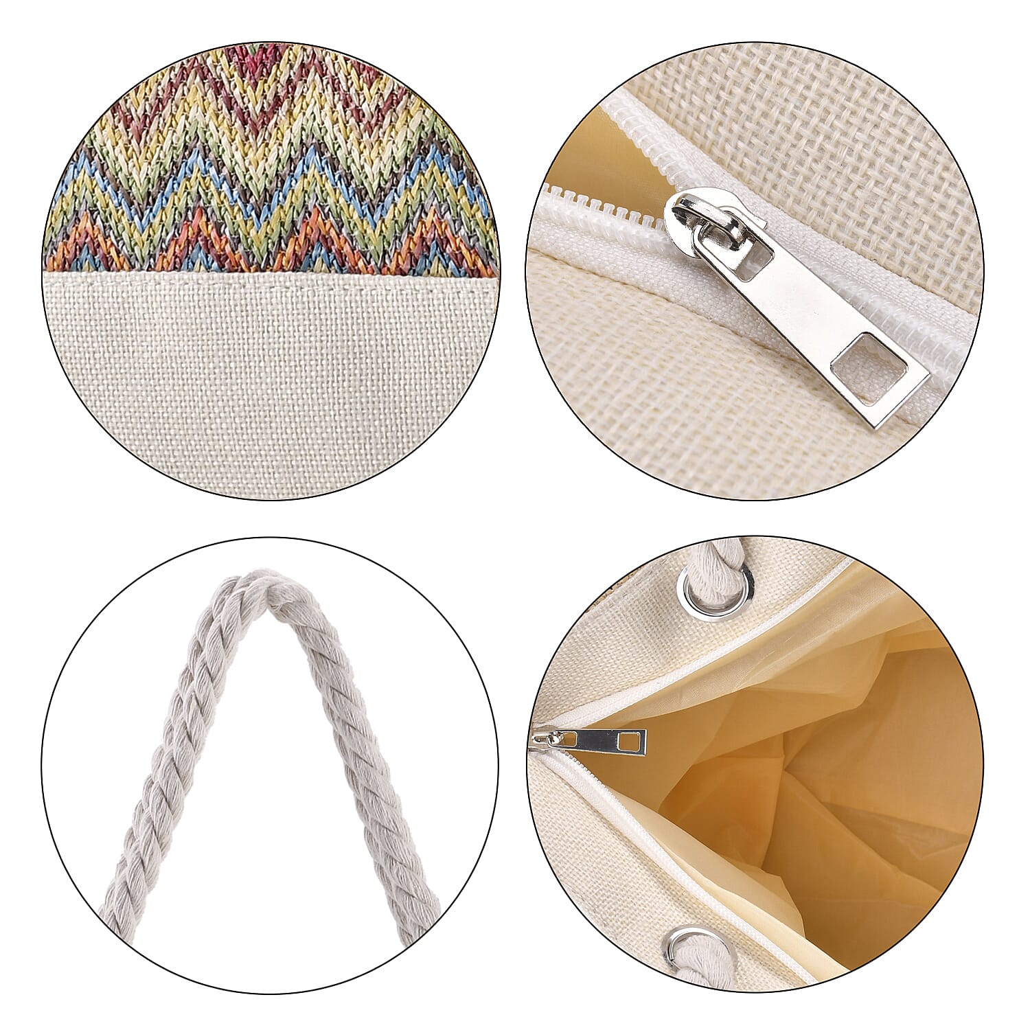 Multi Color Tote Bag with Ribbon