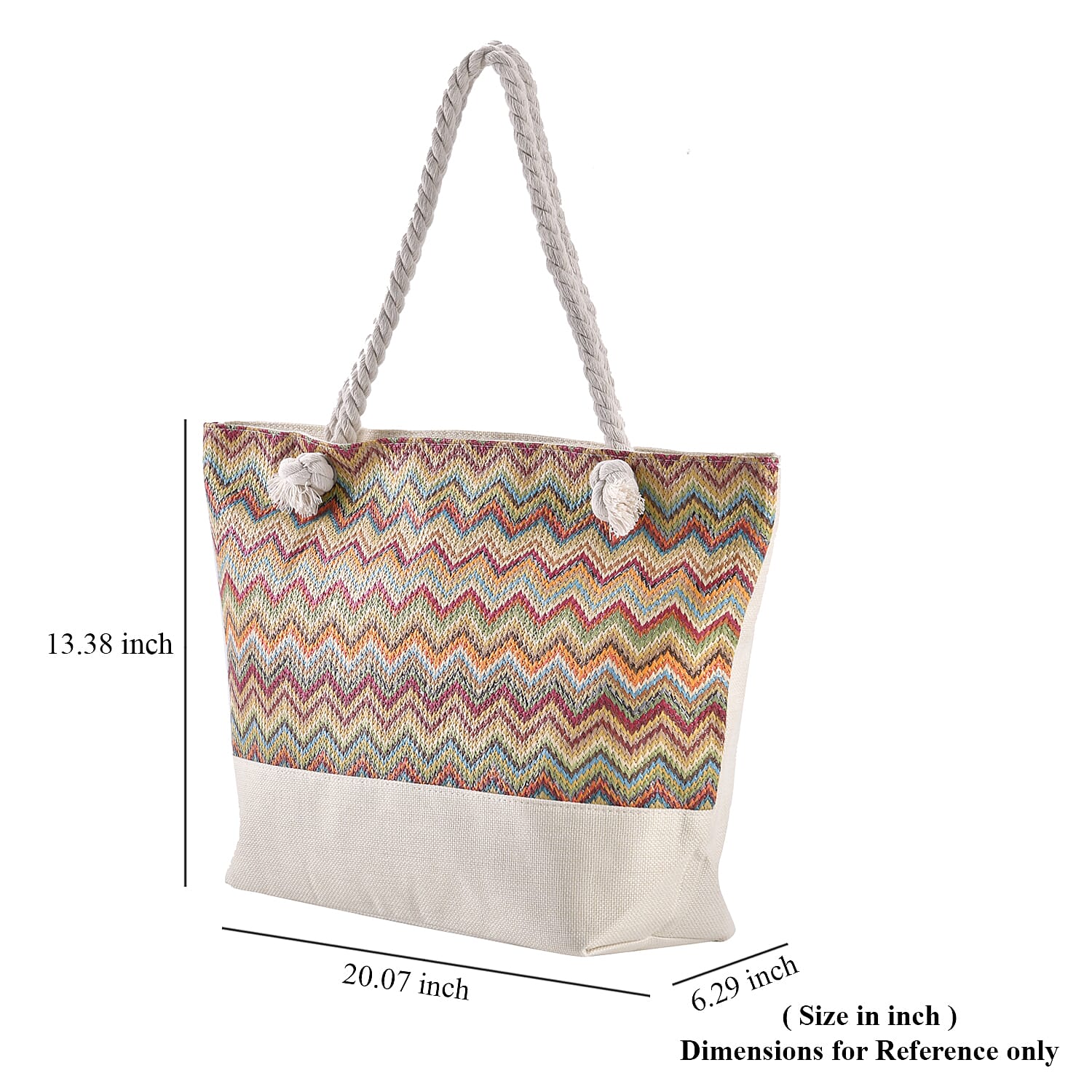 Multi Color Tote Bag with Ribbon